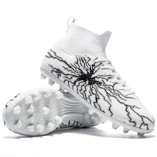 HRJR Kids Soccer Cleats Boys Girls Training Football Cleats Youth High-top Soccer Shoes for Little/Big Professional Athletic Outdoor Football Shoes thumbnail 6