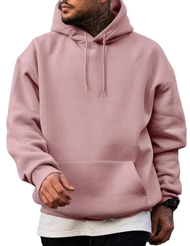 JMIERR Mens Casual Cotton Hooded Collar Drawstring Hoodies Pullover Sweatshirts Casual Long Sleeve Shirts - Image 1