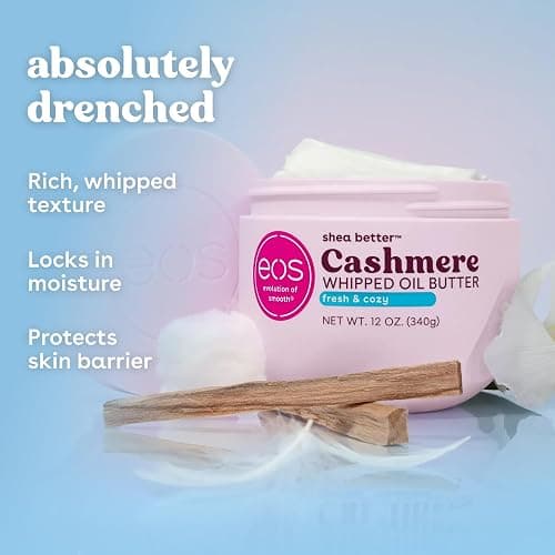 eos Cashmere Whipped Oil Body Butter, Fresh & Cozy, 72 Hour Weightless Moisture For Dry Skin, Rich Formula and Deep Hydration, Body Care, 12 oz thumbnail 3
