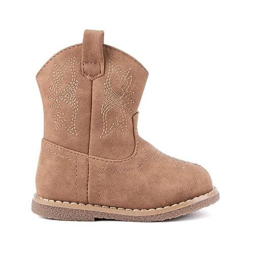 BMCiTYBM Baby Cowboy Cowgirl Boots Infant Western Boots Toddler Boys Girls Round Toe Riding Mid Calf Boots All Seasons for 6 9 12 18 24 Months thumbnail 4