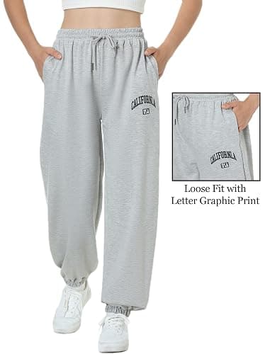 EXARUS 3 Pack Girls Sweatpants Joggers Teen Sweat Pants Cute Baggy Tween Trendy Clothes Preppy with Pockets thumbnail 4