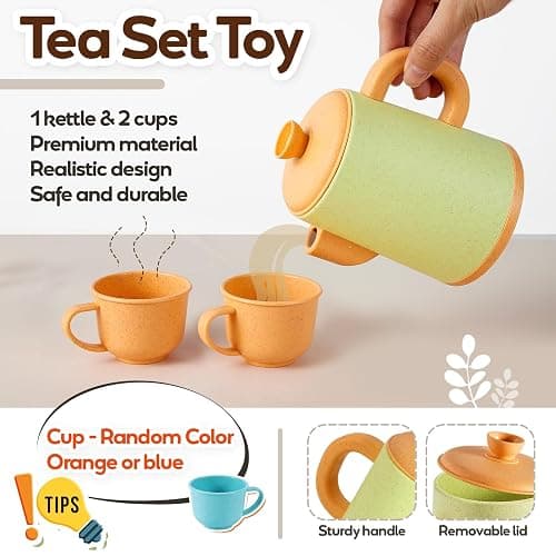 HYAKIDS Play Kitchen Pots and Pans Set for Kids, Pretend Role Play Cooking Toys Gifts for Toddlers Girls Boys Ages 3 4 5 6 thumbnail 3