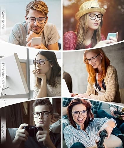 MEETSUN Blue Light Blocking Glasses, Anti Eye Strain Headache (Sleep Better),Computer Glasses UV400 Transparent Lens thumbnail 2