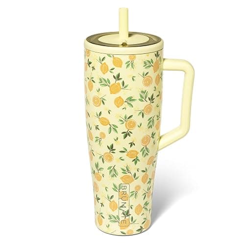BrüMate Era 40 oz Tumbler with Handle and Straw | 100% Leakproof Insulated Water Bottle Tumbler with Lid and Straw | Made of Stainless Steel | Cup Holder Friendly | 40oz (Limoncello) - Image 1