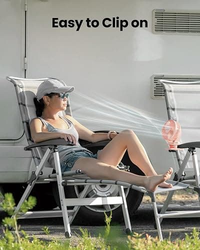 Gaiatop Portable Clip on Fan Battery Operated, Small Powerful 3 Speed Quiet 360° Rotate, USB Rechargeable Mini Personal Cooling Fan for Desk Table Home Office Stroller Camping Women Gifts Pink | Battery Operated, Small 3 Speed 360° Rotate, Cooling for Desk Table Home Office Stroller Camping Women Gifts Pink thumbnail 7
