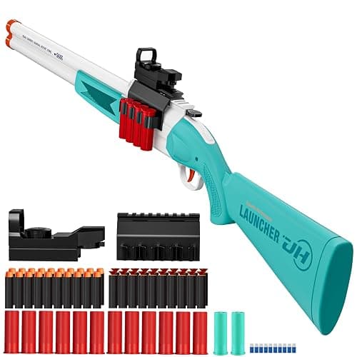 RuiDaXiang Jouet Fusil de Chasse à Double Canon, Blasters en Mousse EVA et Douille Vide pour Jouer à l'intérieur et à l'extérieur (Vert) - Image 1