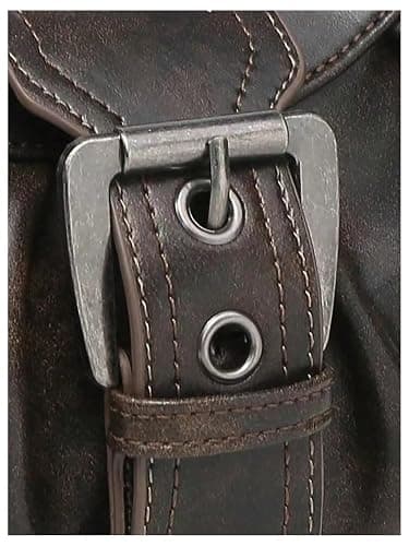 QWINEE Women's Vintage Buckle Shoulder Bag Y2K Punk PU Leather Handbag Clutch Purse thumbnail 5
