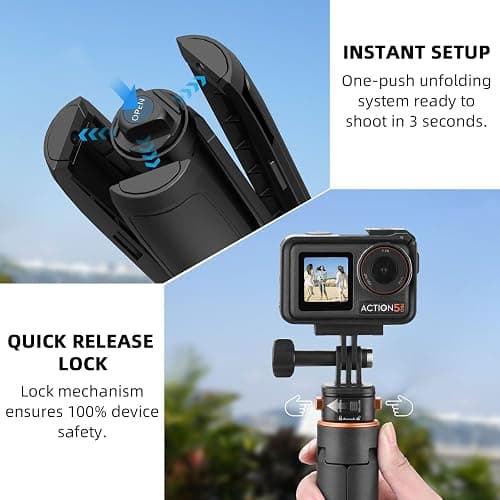 163CM Pocket 3 Selfiestick Stativ für Actionkameras, verlängerbare Halterung mit Schnellwechsel 1/4'' Schraube für Vlogs, für Gopro, für DJI Osmo Action 5 Pro 4 3, Insta360 X4 und AKASO DSLR Zubehör thumbnail 5