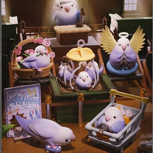 Cute Social Birdie Series Blind Box, Kawaii Bird Statue for Desk Home Decor, Collectable Random One Mystery Box for Birthday Gifts thumbnail 2