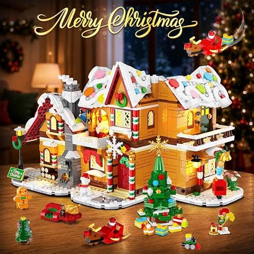 3-in-1 Advent Calendar 2026 Gingerbread House Mini Building Set with Lights | 24 Days Christmas Countdown Mini Village Building Block Kit with Xmas Tree, Holiday Gift for Adults Kids Girls Boys Ages 10+ thumbnail 5