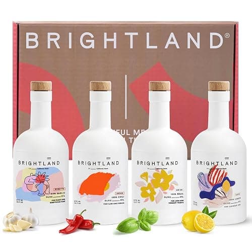 Brightland Infused Olive Oils, The Artist Capsule - Cold-Pressed Made with Early-Harvest Frantoio and Arbosana Olives - High Polyphenol & Infused Olive Oil - 12.7 Fl Oz (Pack of 4) - Image 1