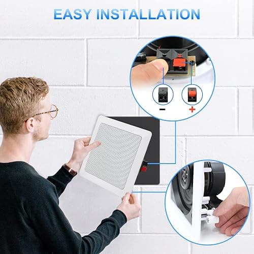 Herdio 5.25 Inch Bluetooth Ceiling Speakers with Wall Mount Control Amplifier Receiver System for Home Living Room Bedroom Bathroom Office (A Pair) thumbnail 5