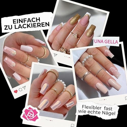 UNA GELLA Nail Tips Square Medium, 216 Stück 12 Größen Soft Gel Tips Quadratische Full Cover Nageltips für Nagelverlängerung Alltag Zuhause und DIY Nageldesign thumbnail 3