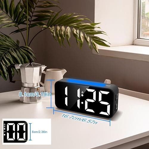Topski Loud Alarm Clocks for Bedrooms Heavy Sleepers, Digital Clock with Night Light, Large Display, Dual Alarm, Snooze, Dimmable Bedside Alarm Clock for Kids Teens Boys Girls thumbnail 3