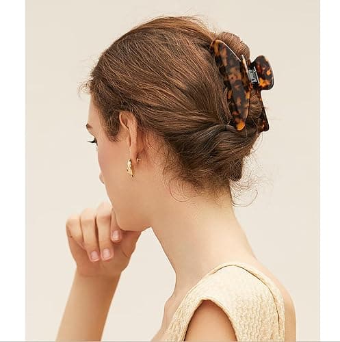 2 Pcs Large Hair Claw Clips Tortoise Shell Big Claw Hair Clips for Thick Hair Strong Hold No Slip Grip Hair Jaw Clips for Women thumbnail 6