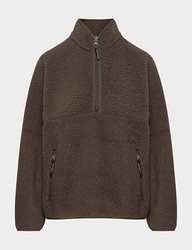 Aimiray Fleece Pullover Women Long Sleeve Half Zip Sherpa Jacket Warm Trendy Teddy Fall Sweatshirts with Side Pockets thumbnail 7