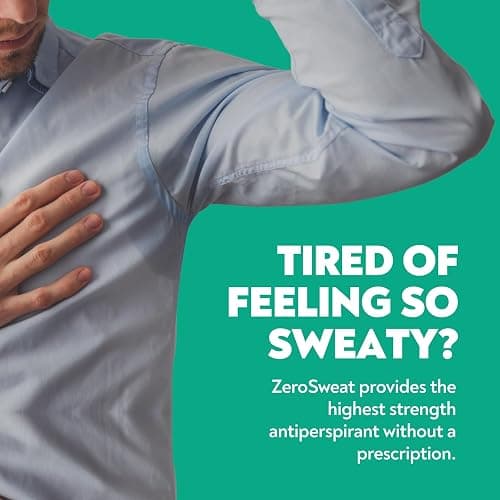 ZeroSweat Antiperspirant Deodorant | Clinical Strength Hyperhidrosis Treatment - Reduces Armpit Sweat 1.2 Fl.Oz (1 Pack) thumbnail 3