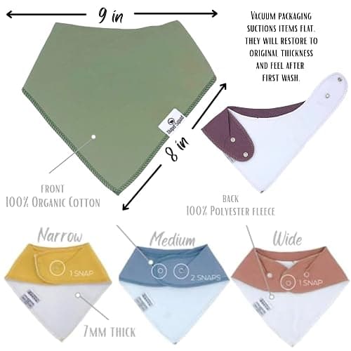 Diaper Squad 10-Pack Organic Cotton Baby Bibs for Baby Boy, Girl thumbnail 4