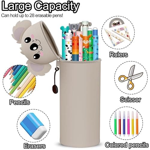 CARxlythic Set of 10 erasable gel pens + Estuche Escolar de 2 en 1 Koala + marcapáginas, Bolígrafo de gel borrable, temperature sensitive, diameter 0.7 mm thumbnail 3