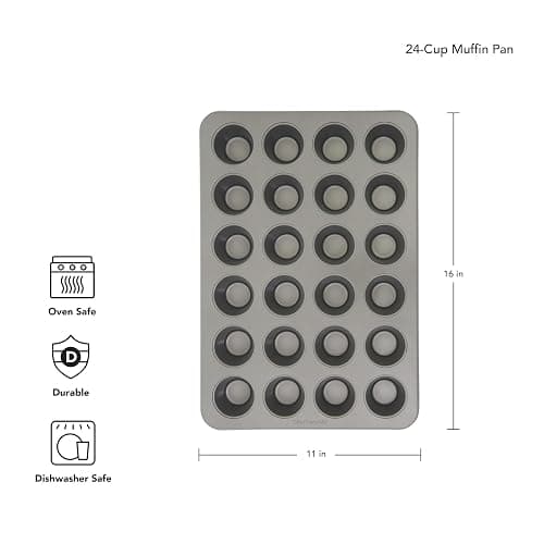 KitchenAid 24-Cup Nonstick Aluminized Steel Mini Muffin Pan, Contour Silver thumbnail 3