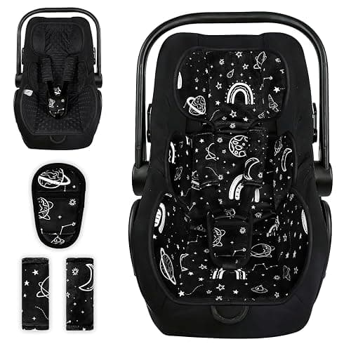 Hooyax Infant Car Seat Insert with Ultra-Thick Head Support - Universal 3-in-1 Baby Car Seat Cushion Set, Dual-Sided Newborn Carseat Insert for Carseat, Stroller, Bouncer, Swing(Apricot) - Image 1