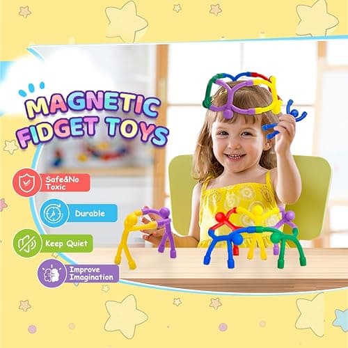 Magnetic Toddlers Sensory Toys, 10Pcs Road Trip Car Airplane Travel Activities Essentials Toy for Kids Ages 4-8, Fidget Toys for Adults Teens Boys girls Stress Relief, Fridge Magnet Men People thumbnail 5