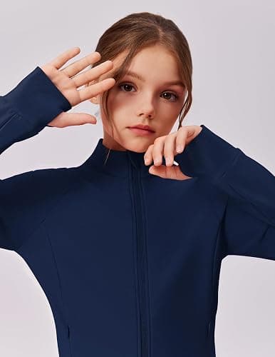 Zaclotre Girls Fleece Jacket with 4 Pockets Long Sleeve Zip Up Warm Athletic Winter Coat Kids Sweatshirt for 5-14 Y thumbnail 3