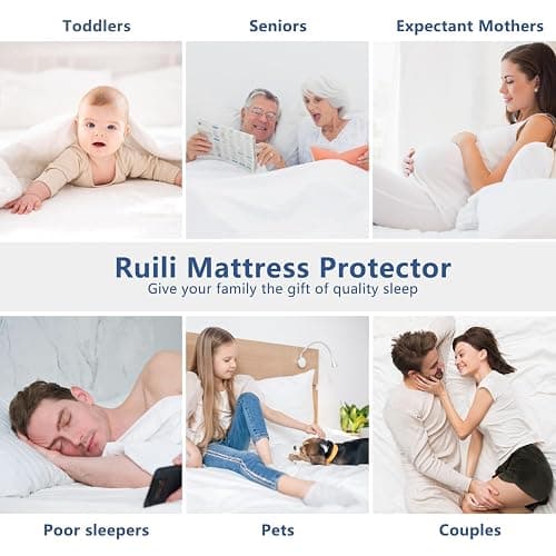 Twin XL Mattress Protector Waterproof Washable Mattress Padded Cover Fitted Extra Long College Dorm Size Bed Protection Noiseless Plastic Bed Pad Deep Pocket Up to 18“ Soft and Breathable（White） | Breathable Mattress Protector Deep Pocket Dirt-Proof TPU for Dorm Hotel Home Hospital, Back to School Bed Cover Noiseless thumbnail 4