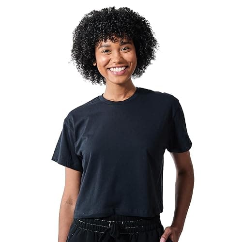 Coraline & Coraline Doll Women's Black Crew Neck Short Sleeve Crop Top thumbnail 3