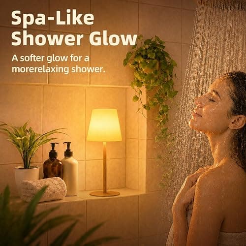 EZVALO Spa-Like Shower Lamp – IP65 Waterproof Bathroom Lamp, Rechargeable Cordless Mood Light, 3 Color Temps for Relaxing Bathroom & Bathtub Experience (1 Pack) thumbnail 2