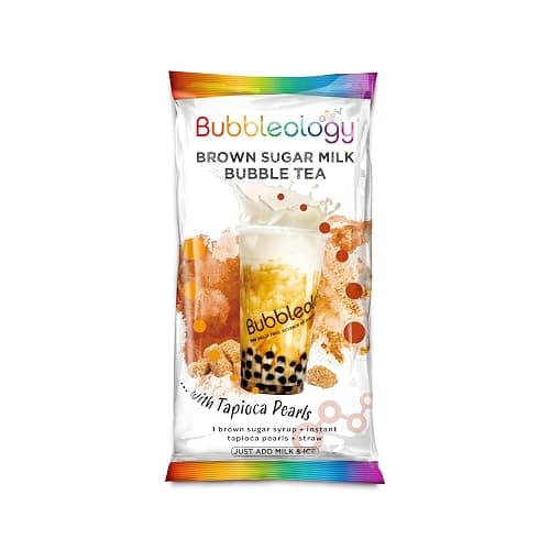 Bubbleology Brown Sugar Milk Bubble Tea Kit (Pack of 10) Boba Tea Kit With Tapioca Pearls | Each Sachet Contains: 1x Brown Sugar Blend, 1x Tapioca Pearls, 1x Large Straw | Just Add Milk thumbnail 3