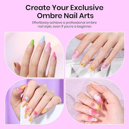Beetles 150Pcs Soft Nail Sponges for Ombre, Colorful Nail Sponge with Grabbing Pen, Blooming Nails Art Brushes, Gradient Manicure DIY Tools, Professional Accessories Supplies for Home and Salon Use thumbnail 6