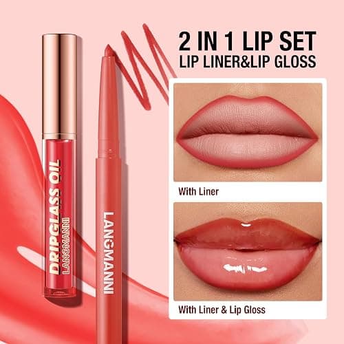 BestLand 12pcs Hydrating Lip Oils + Lip Liner Pencil Lip Combo Sets, 24H Long-Lasting Lip Kit with Lip Liner and Gloss, Nourishing, Non-Sticky Tinted Stain Lip Gloss Plumping Lip Oil Set for Women thumbnail 3