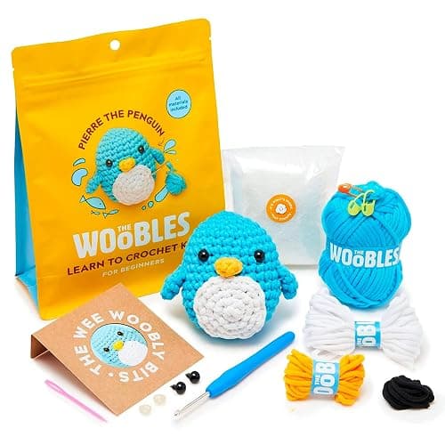 The Woobles Beginners Crochet Kit with Easy Peasy Yarn as seen on Shark Tank Bundle - with Step-by-Step Video Tutorials - Pierre The Penguin and Bjorn The Narwhal and Fred The Dinosaur thumbnail 3
