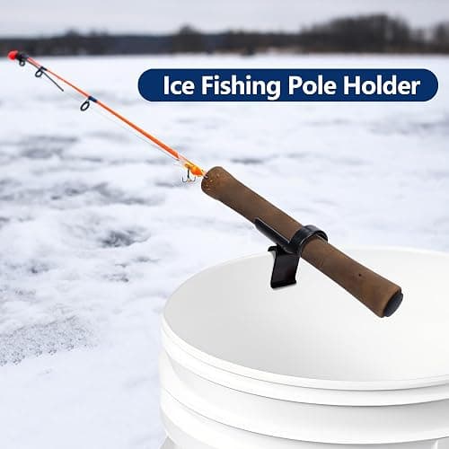 Shupakul Bucket Rod Holder - Durable Ice Fishing Pole Rack for Almost Any Ice Rods on Your Bucket (Black) thumbnail 7