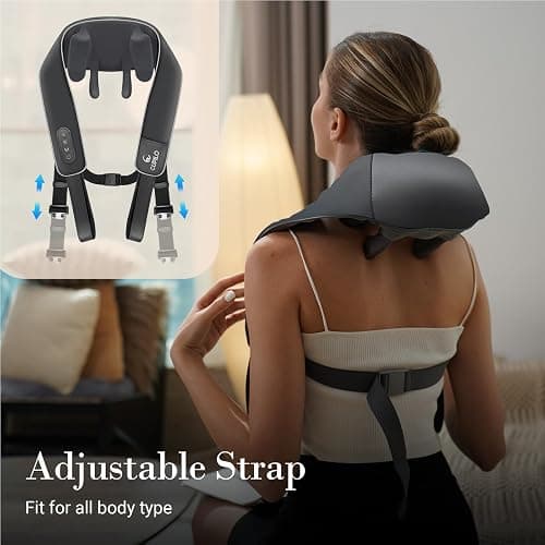 Neck and Shoulder Massager with Heat [Remote Control], FSA Eligible HSA, 6D Kneading Shiatsu Neck and Back Massager for Pain Relief Deep Tissue, Cordless Handsfree Electric Back Massager, Gift for Her thumbnail 7