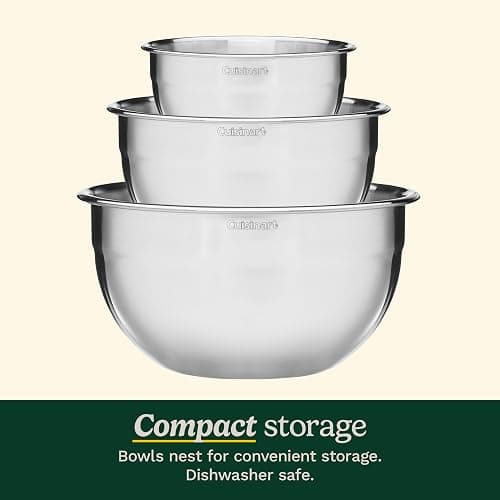 Cuisinart Mixing Bowl Set, Stainless Steel, 3-Piece, CTG-00-SMB thumbnail 4