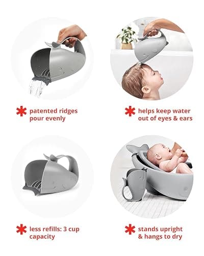 Skip Hop Moby Bath Rinse Cup: Tear-free Waterfall Rinser, Grey thumbnail 3