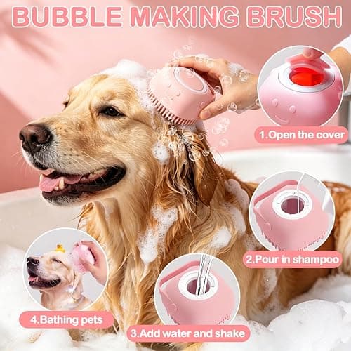 Pet Bath Grooming Kit, Dog Shampoo Brush & Dogs Bath Brush, Complete Dog Bath Supplies, for Short & Long Haired Dogs and Cats thumbnail 2