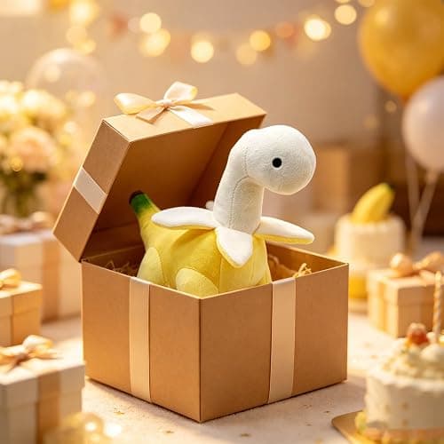 Peluche dinosaure banane jaune de 25,4 cm, design doux et créatif, cadeau parfait pour les enfants et les adultes, cadeau idéal pour les anniversaires thumbnail 2