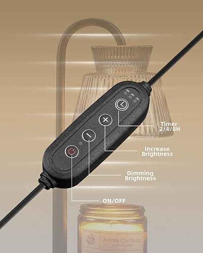 LISUNAR Candle Warmer Lamp with Timer &Dimmable Wax Melt Warmer for Scented Jar Candles, 2 Bulbs,Birthday Gifts for Women House Warming Gifts, Home Decor thumbnail 4