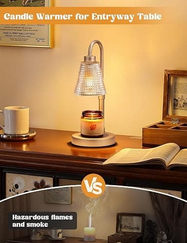 Innqoo Champagne Gold Candle Warmer Lamp with Timer, Dimmable Candle Warmer for Home Decor, Height Adjustable Candle Lamp for Jar Candles, Birthday Gifts for Women Mom, House Warming Gifts New Home thumbnail 6