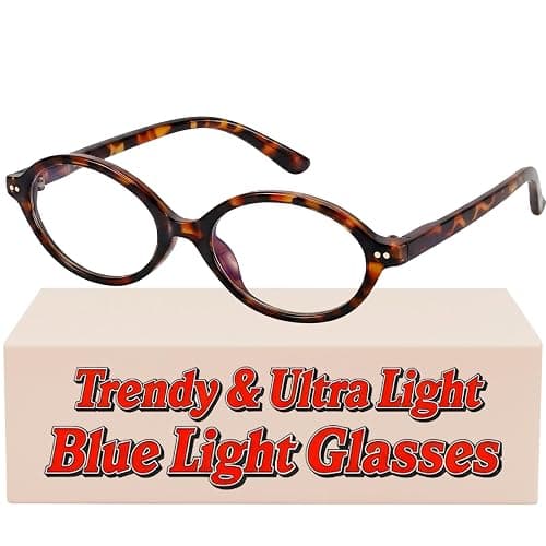 Bossace 1 Pack Oval Blue Light Glasses for Women, Lightweight TR90 Small Frame with Spring Hinge for All-Day Comfort, Anti UV Glare & Eyestrain - Image 1