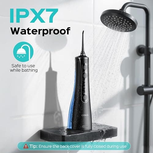 COSLUS C50 Water Flosser for Teeth Cordless: 4 Modes & 20 Levels - Portable Irrigador Dental for Health - Conscious Sensitive Users Gums - Travel Home Use with 4 Jet Tips thumbnail 8