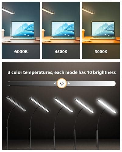 iFalarila 2024 Version Lampe de Bureau 160 LED avec Pince, 3 Modes, Plus Lumineuse, Flexible à 360° avec Adaptateur USB pour Travail, l'Étude ou Lecture thumbnail 2