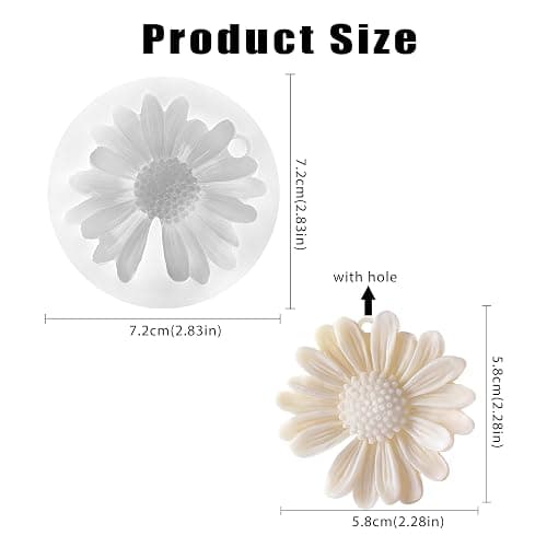 KCKHFA Daisy Flower Silicone Candle Mold, Moldes para Velas for Candles, Handmade Soaps, Bath Bombs, Lotion Bars, Resin Crafts, Concrete Decorations thumbnail 3