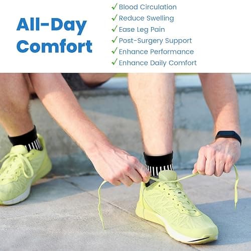 IRAMY Ankle Compression Socks for Men Women Cushioned Running Athletic Socks Plantar Fasciitis Relief 2/4/6 Pairs thumbnail 6
