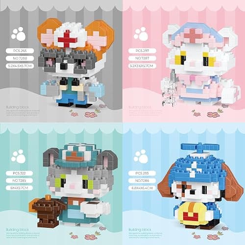 HJPLPXH Cat and Dog Micro Mini Building Block Sets Birthday Gift for Kids | Animals Buildling Model Kits, Mini Bricks Cat and Dog Series Toys for Kids thumbnail 2