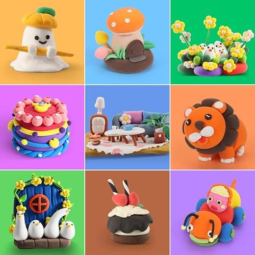 Ixiaoyoo Air Dry Clay, 100 Colors Modelling Clay for Kids, Safe & Non-Toxic, DIY Model Art & Crafts Toys with Sculpting Tools, Home Party Favors, Birthday & Christmas Gifts for Ages 3-12 Boys & Girls thumbnail 9