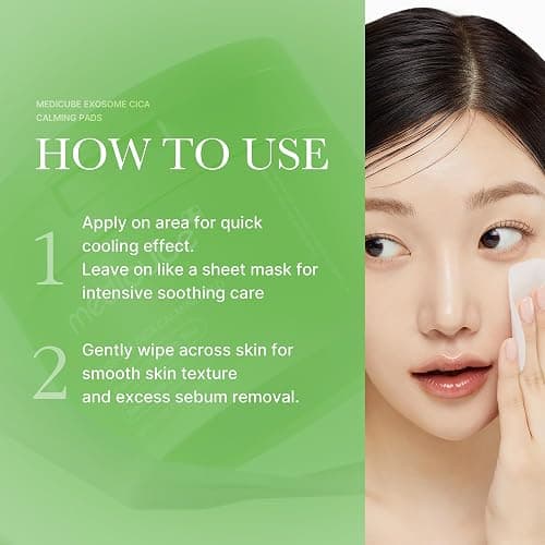 medicube Exosome CICA Tea Tree Calming Toner Pads for Sensitive Skin with Centella Asiatica Help Reduce Redness & breakouts. Low-irritating & Hydrating Daily Care, Korean Skincare, Vegan (100 Pads) thumbnail 5